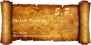 Spirk Patrik névjegykártya