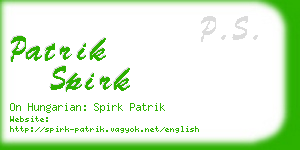 patrik spirk business card